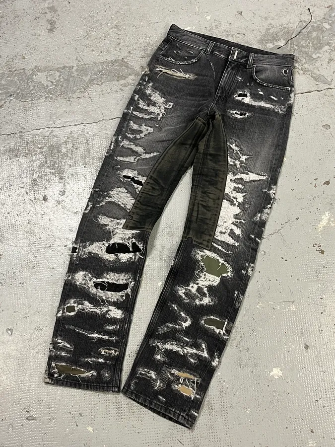 Givenchy Boro Distressed Grey Denim Jeans - Image 5