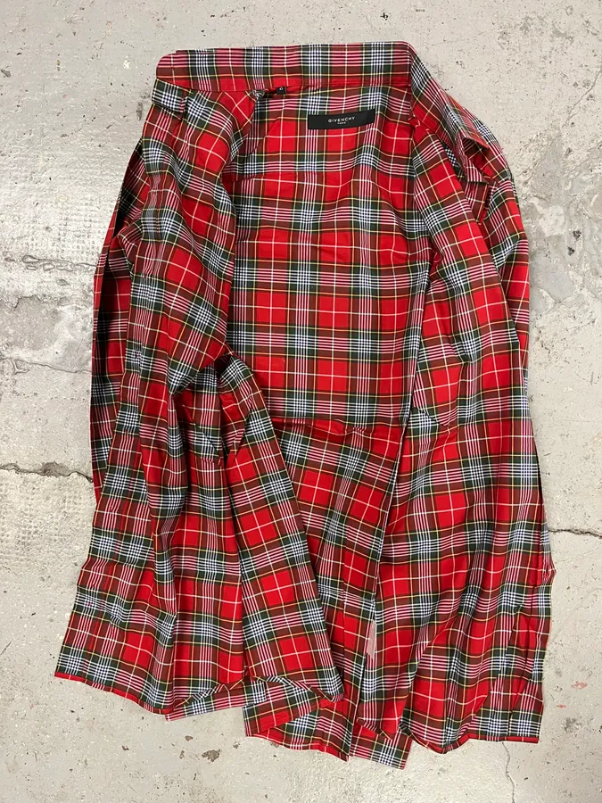 Givenchy Checkered Wool Red Signature Shirt - Image 6