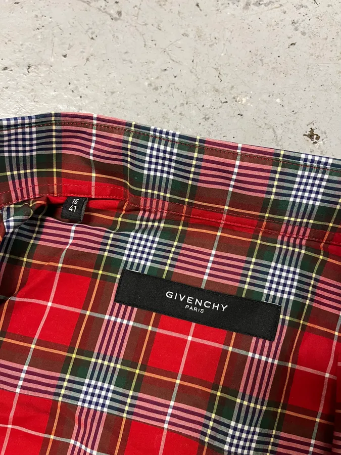 Givenchy Checkered Wool Red Signature Shirt - Image 8