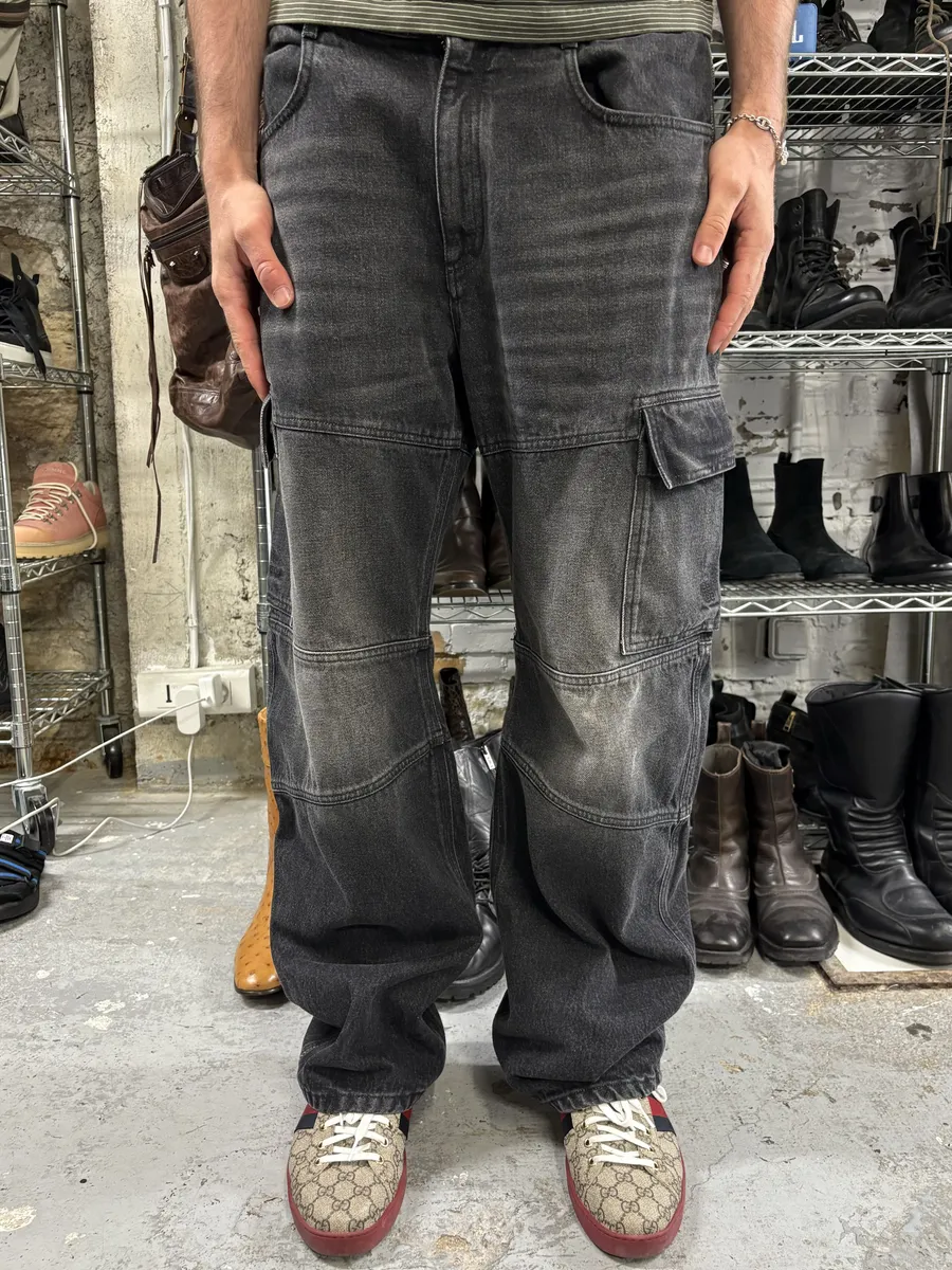 Givenchy Grey Denim Cargo Jeans by Matthew Williams