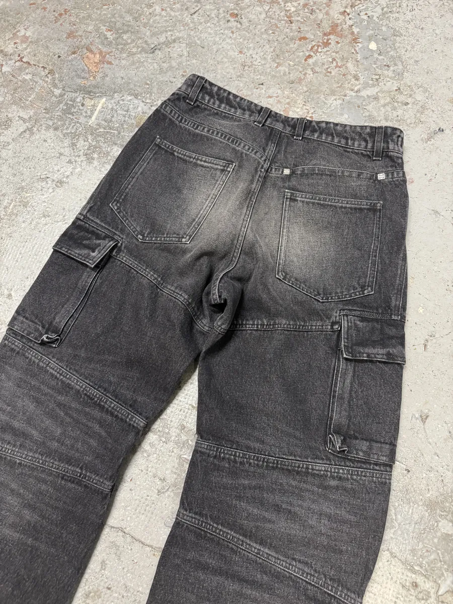 Givenchy Grey Denim Cargo Jeans by Matthew Williams - Image 7