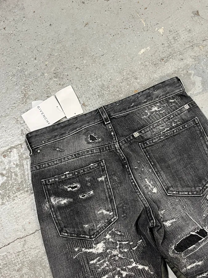 Givenchy Grey Distressed Boro Denim Jeans - Image 8