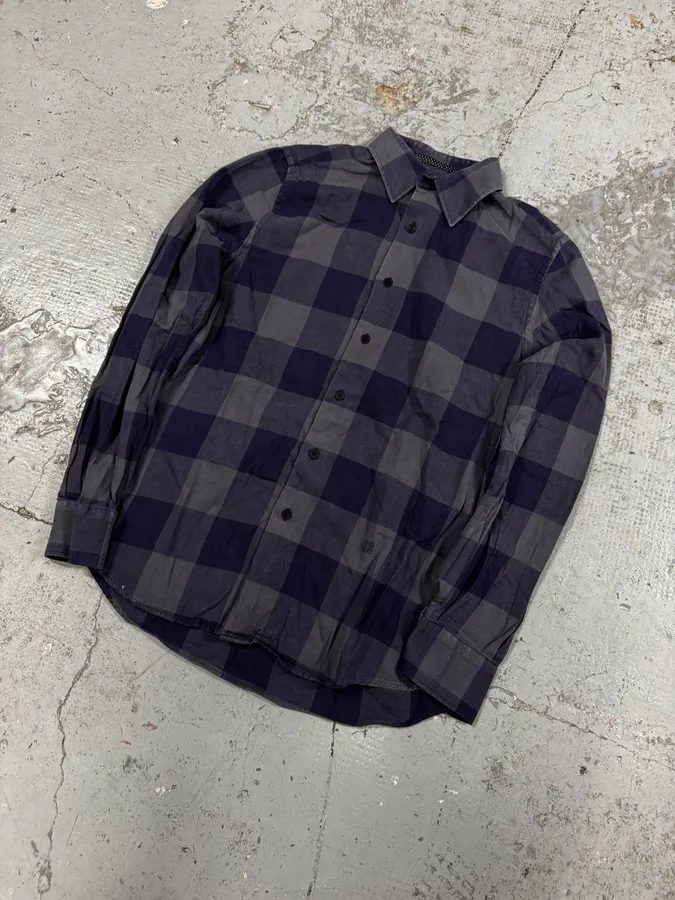 Givenchy Grey & Navy Checkered Shirt - Image 2