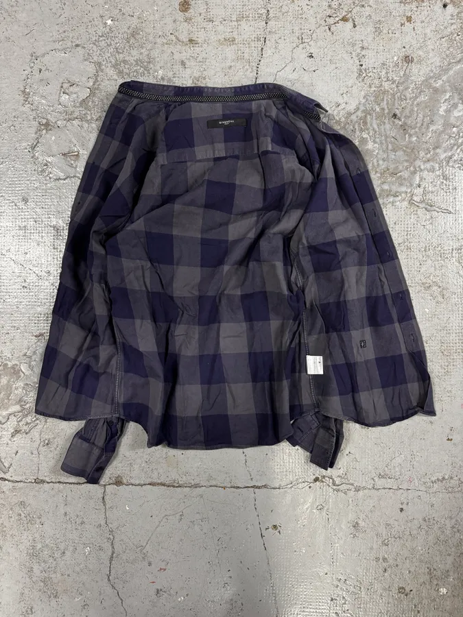 Givenchy Grey & Navy Checkered Shirt - Image 7
