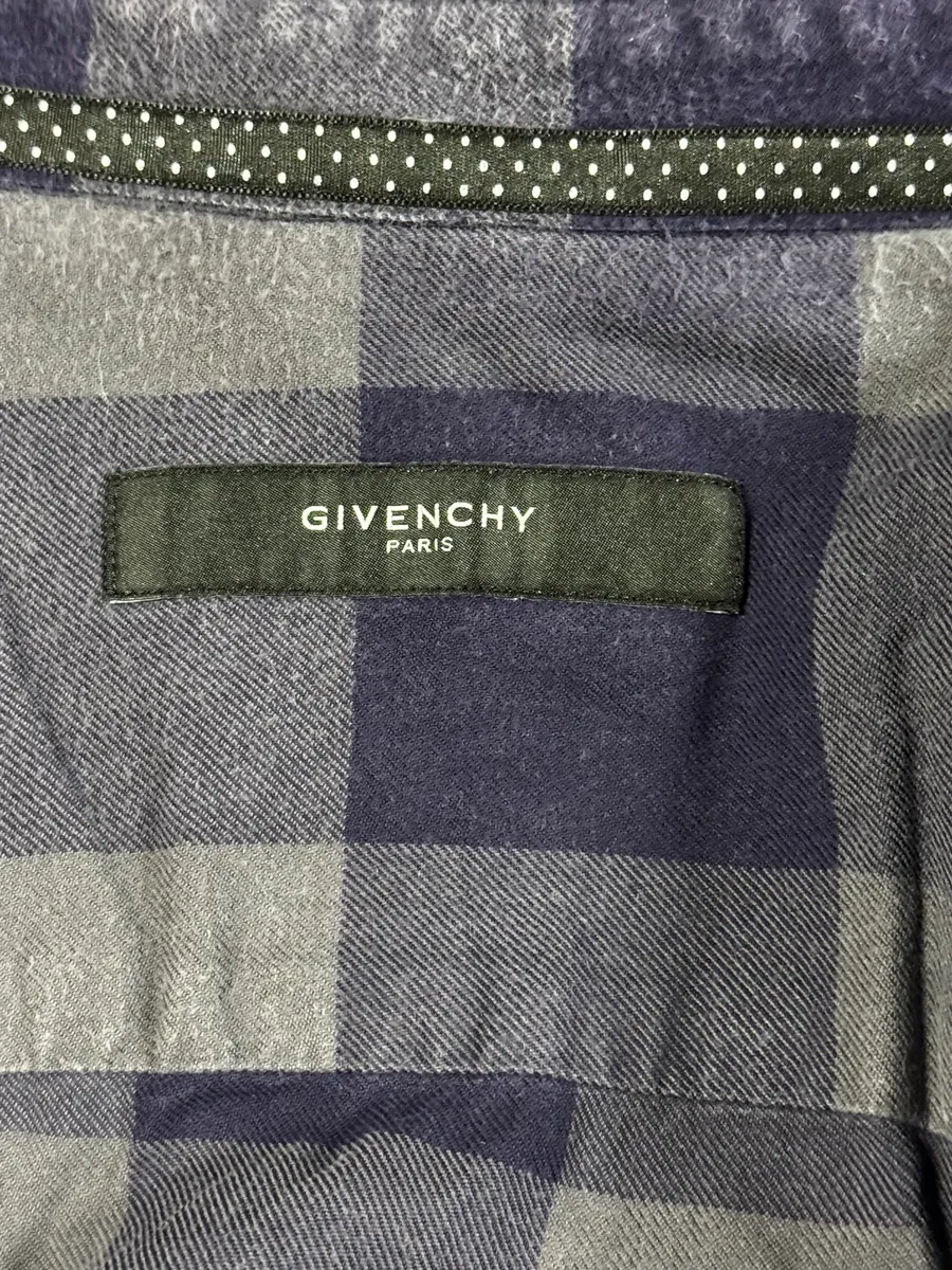 Givenchy Grey & Navy Checkered Shirt - Image 9