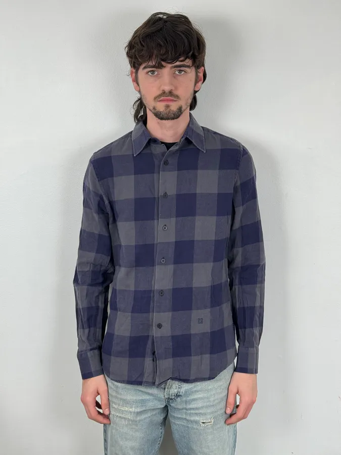 Givenchy Grey & Navy Classy Checkered Shirt
