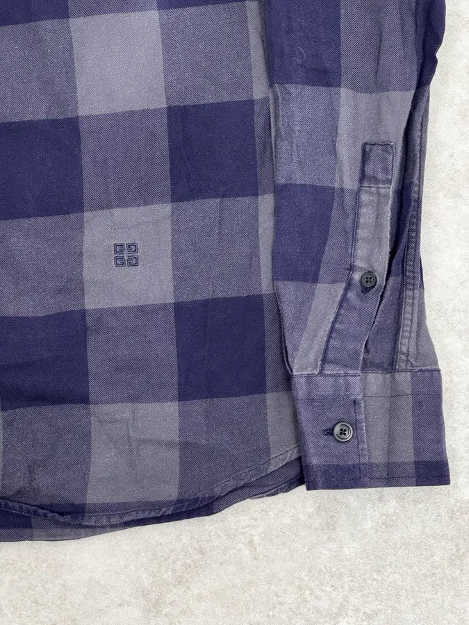 Givenchy Grey & Navy Classy Checkered Shirt - Image 8