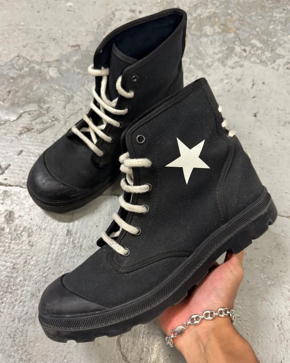 Givenchy High Black Canvas Combat Boots