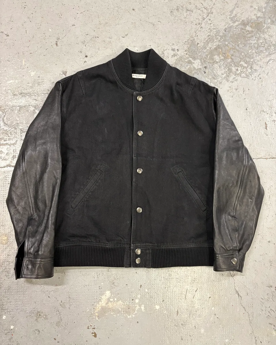 Givenchy Lion Hybrid Buttoned Bomber Leather Jacket - Image 2