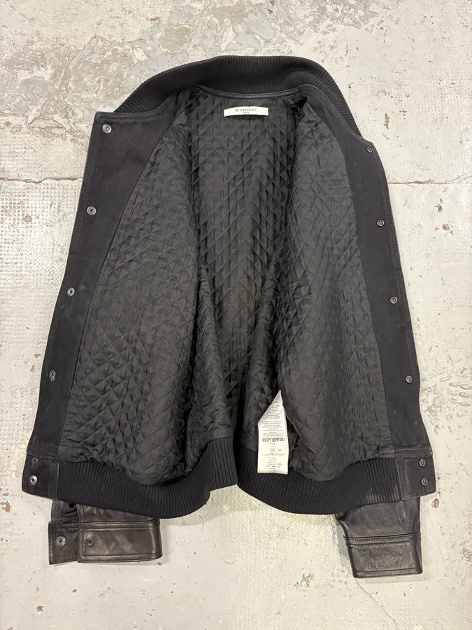 Givenchy Lion Hybrid Buttoned Bomber Leather Jacket - Image 8