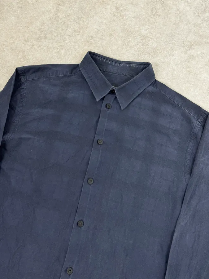 Givenchy Navy Checkered Classic Shirt - Image 5