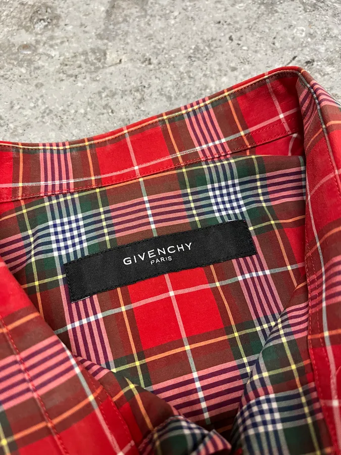 Givenchy Red Checked Old School Shirt - Image 10