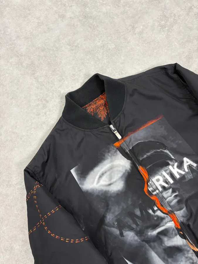Givenchy Reversible Presley Black & Orange Nylon Bomber Jacket by Riccardo Tisci - Image 13
