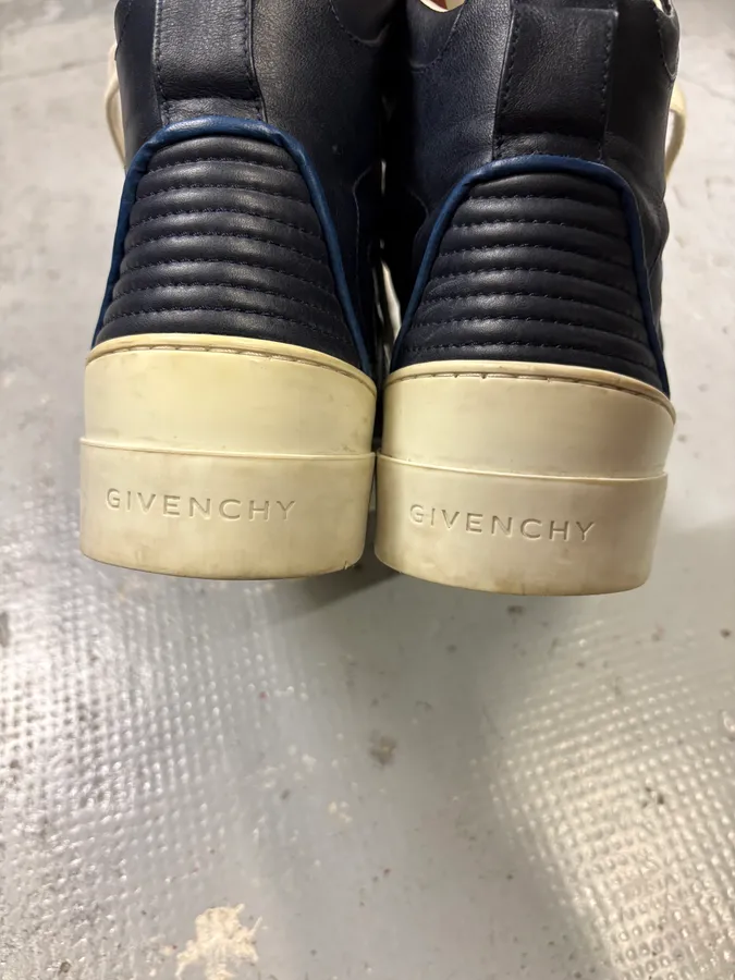 Givenchy Tyson Navy Leather High Sneakers - Image 7