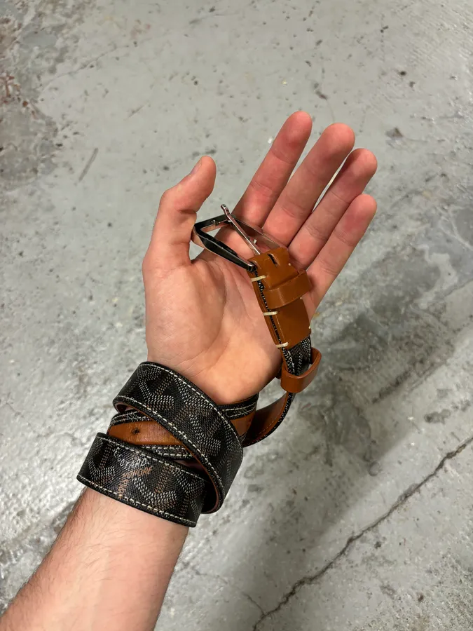 Goyard Grey Signature Leather Belt - Image 2