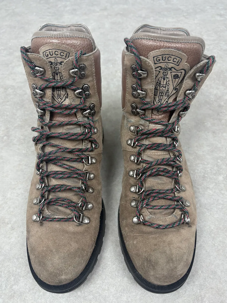 Gucci Beige Dark Suede Leather Boots - Image 2