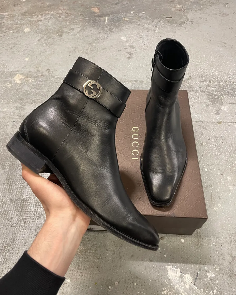 Gucci Black Ankle Leather Boots