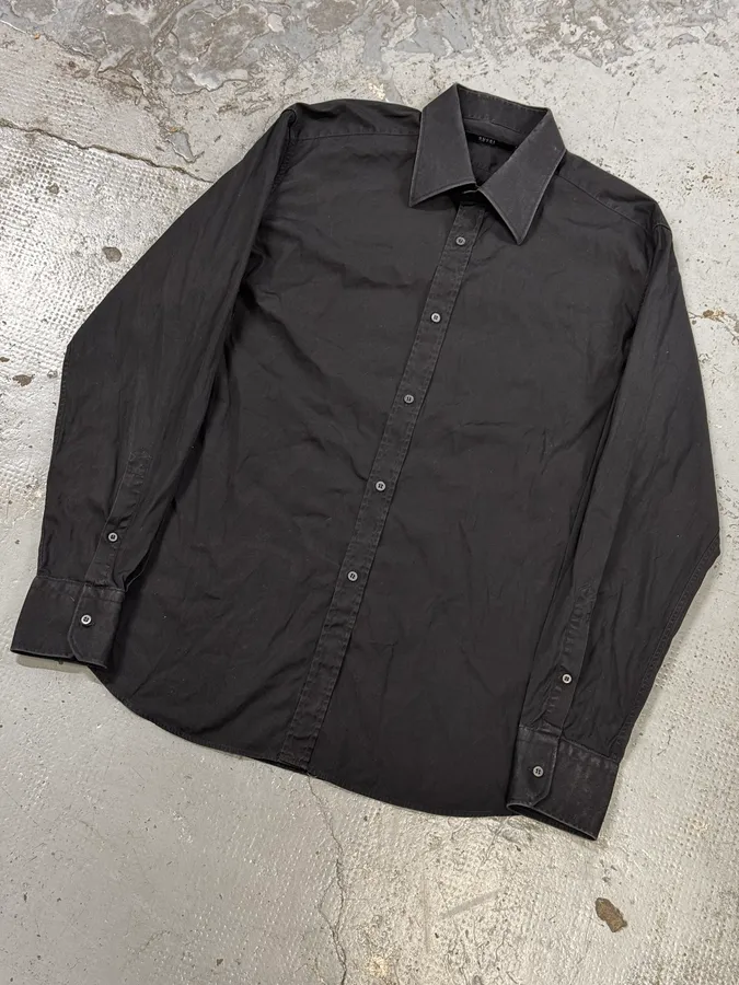 Gucci Black Classic Cotton Shirt - Image 5