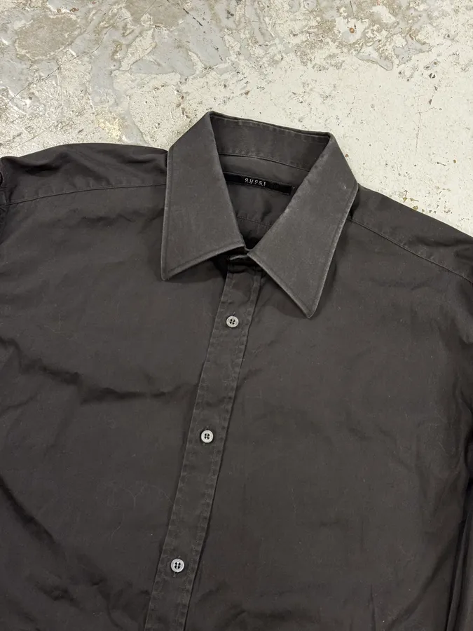 Gucci Black Classic Cotton Shirt - Image 8