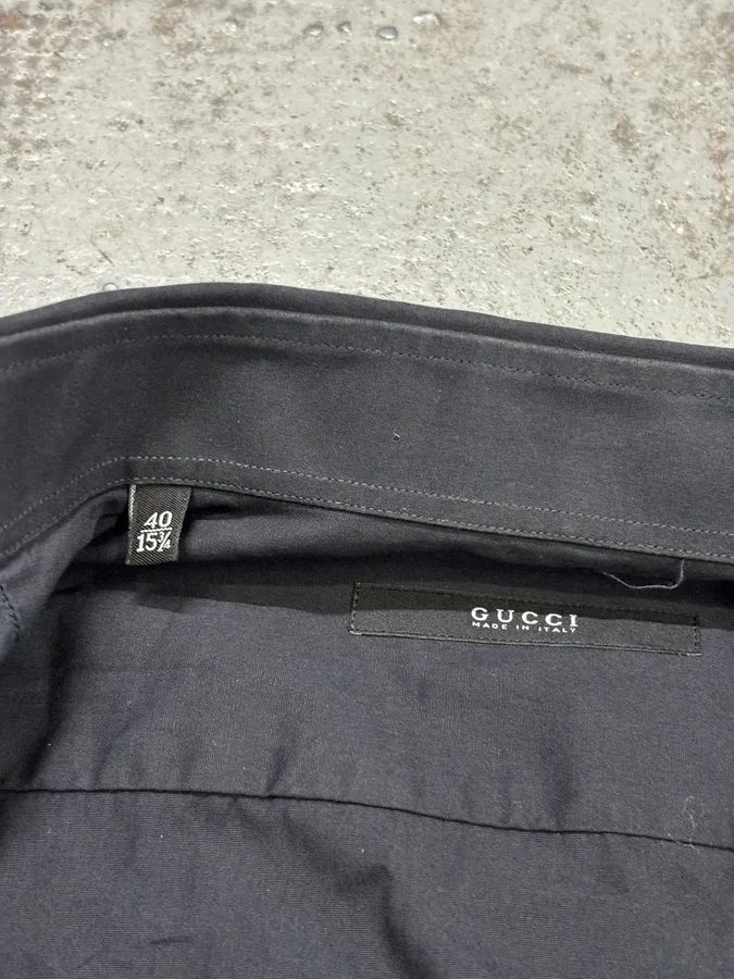 Gucci Black Cotton Military Cargo Shirt - Image 8