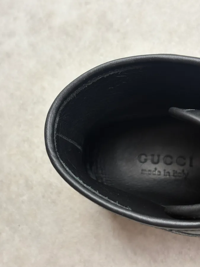 Gucci Black High Leather Sneakers - Image 8