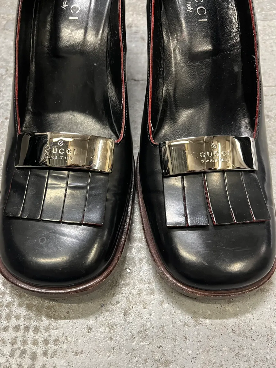 Gucci Black Leather Pumps Heels - Image 7