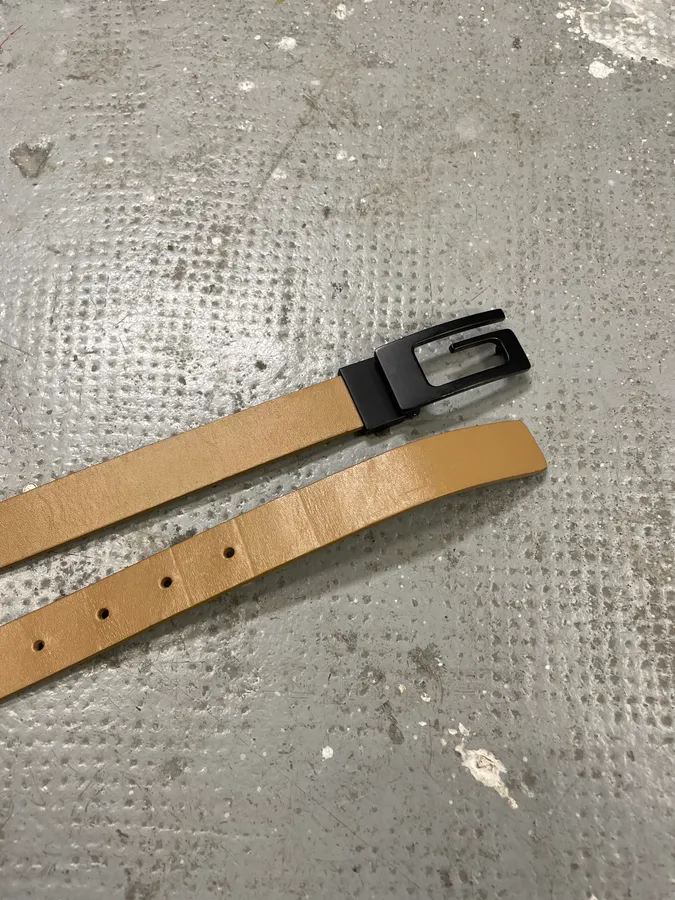 Gucci Black Metal G Beige Leather Belt - Image 4