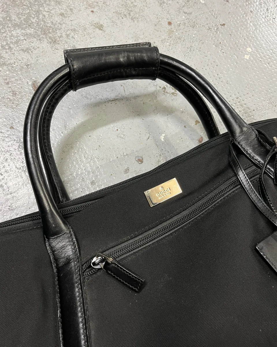 Gucci Black Nylon Travel Handle Bag - Image 5
