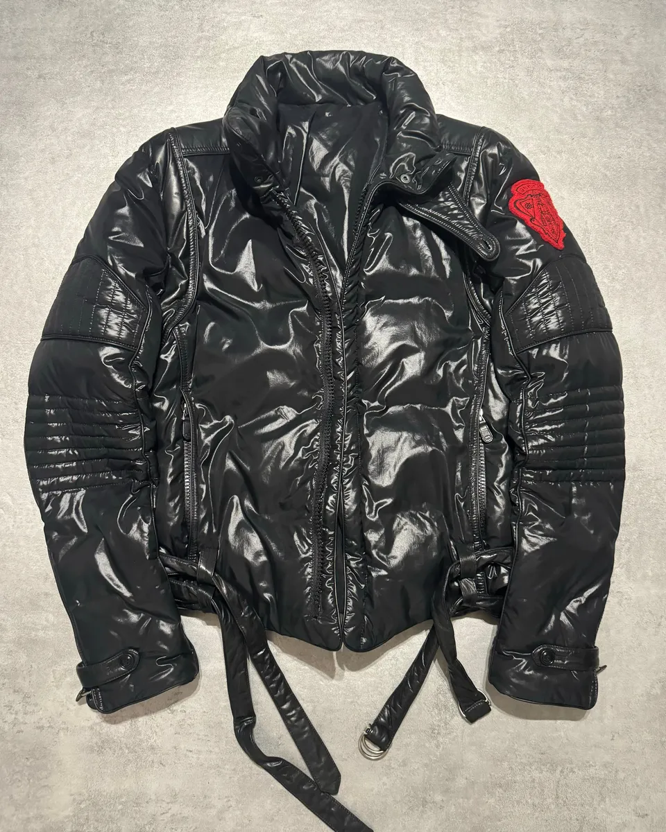 Gucci Black Patch Puffer Belted Jacket - Image 10