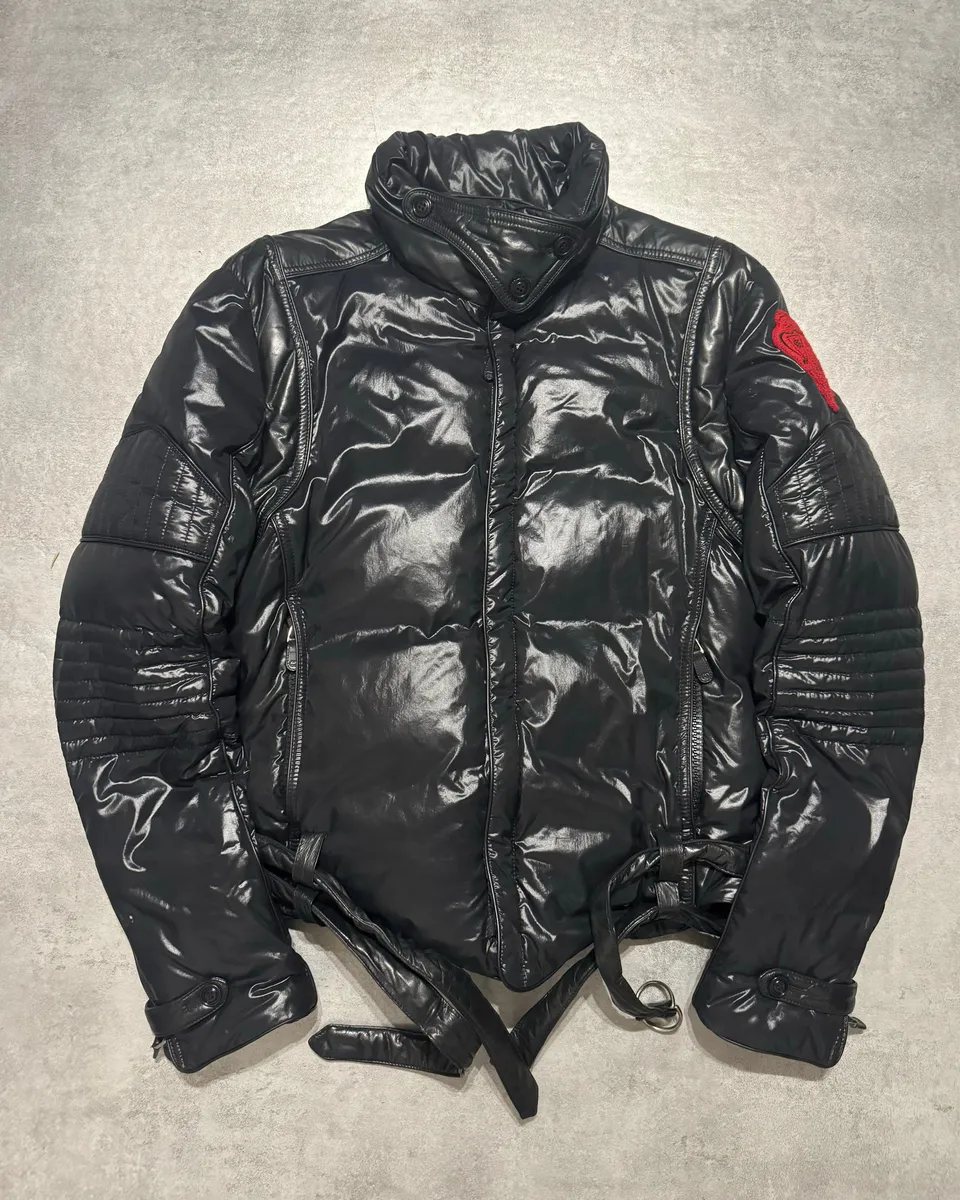 Gucci Black Patch Puffer Belted Jacket - Image 12