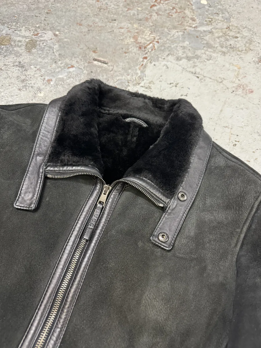 Gucci Black Premium Shearling Leather Jacket - Image 10