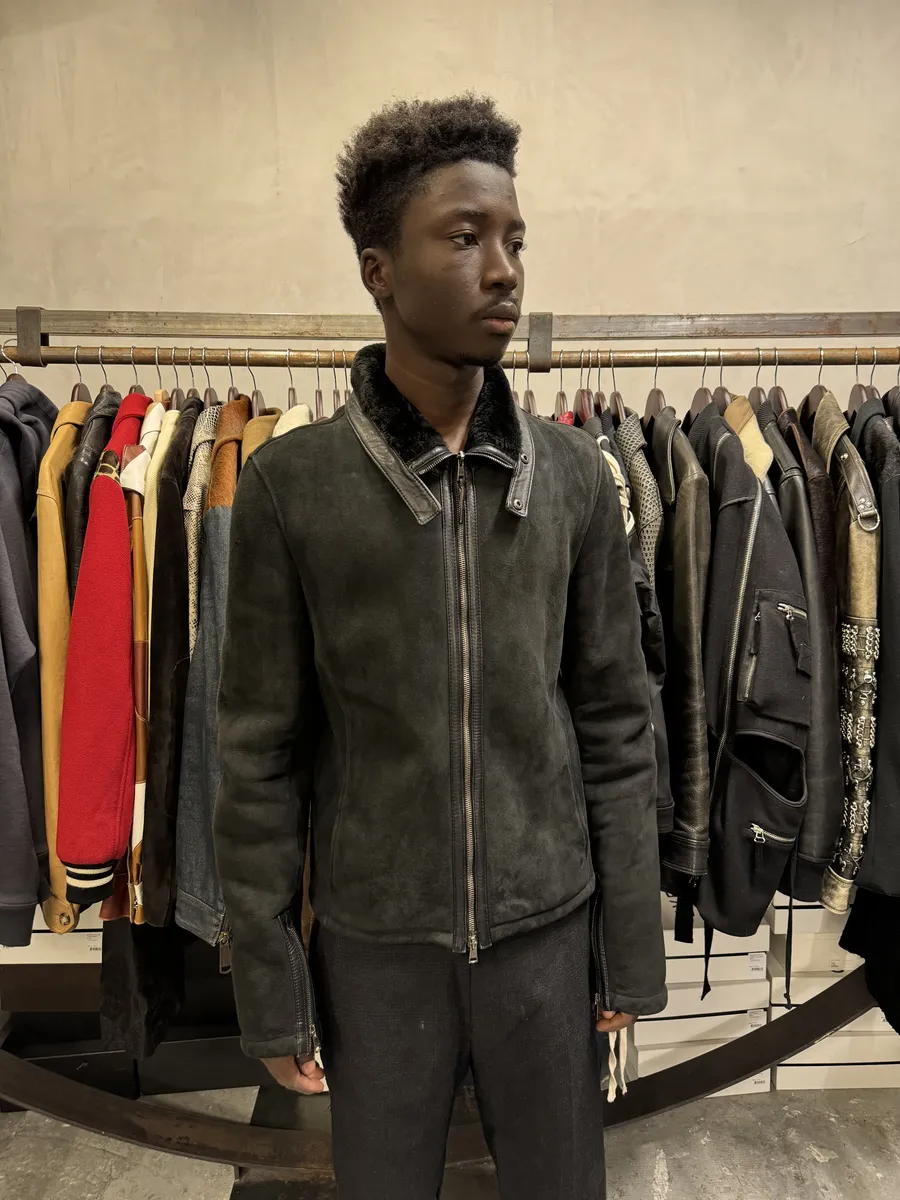 Gucci Black Premium Shearling Leather Jacket - Image 3