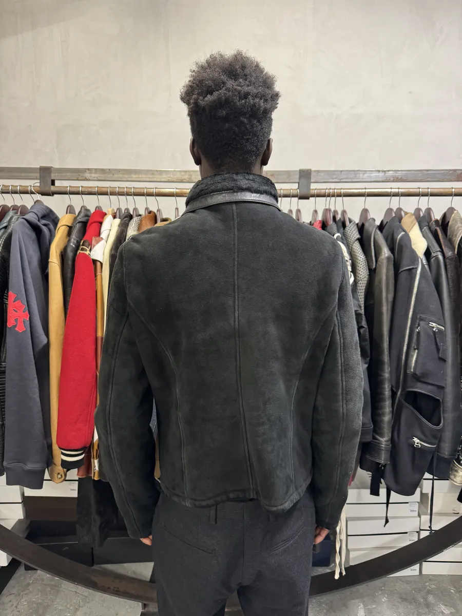 Gucci Black Premium Shearling Leather Jacket - Image 4