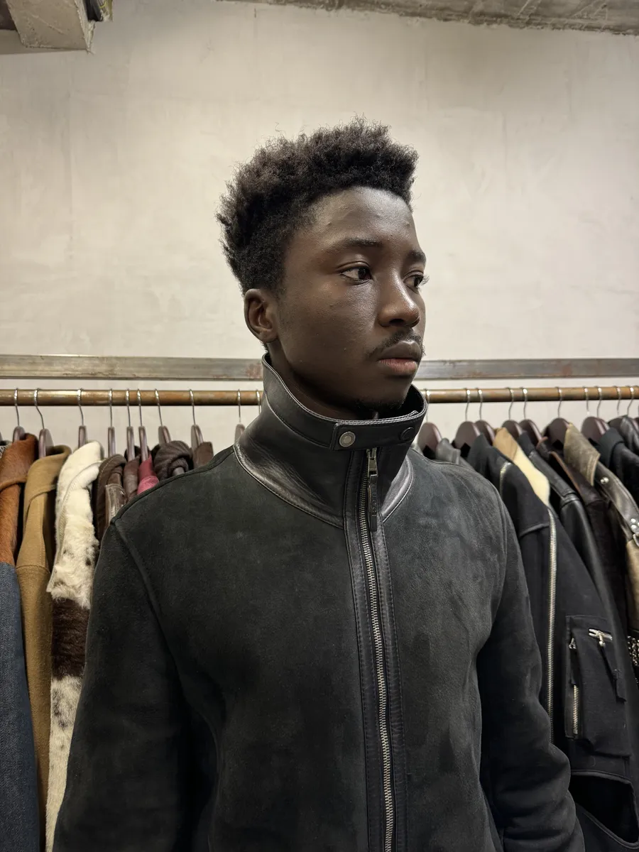 Gucci Black Premium Shearling Leather Jacket - Image 5