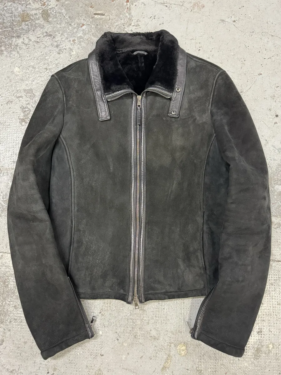 Gucci Black Premium Shearling Leather Jacket - Image 6
