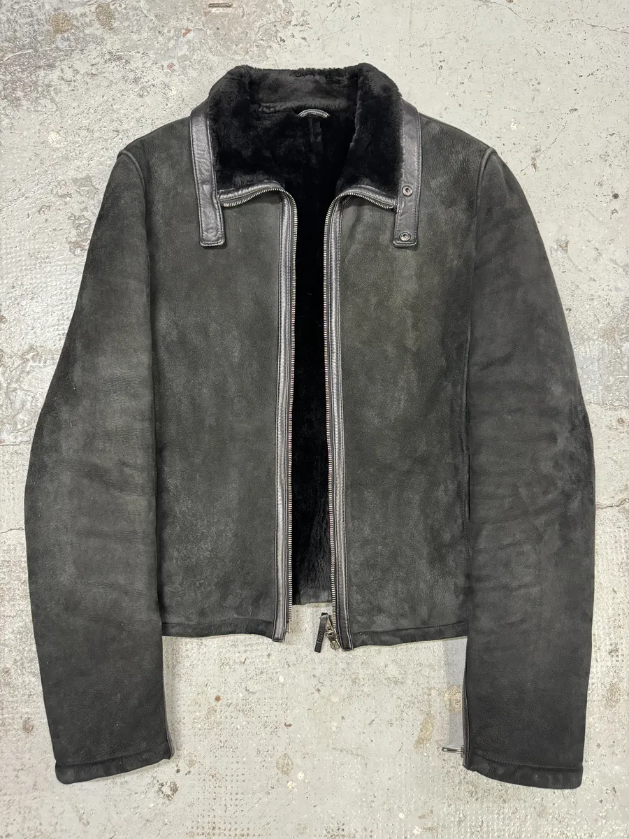Gucci Black Premium Shearling Leather Jacket - Image 7