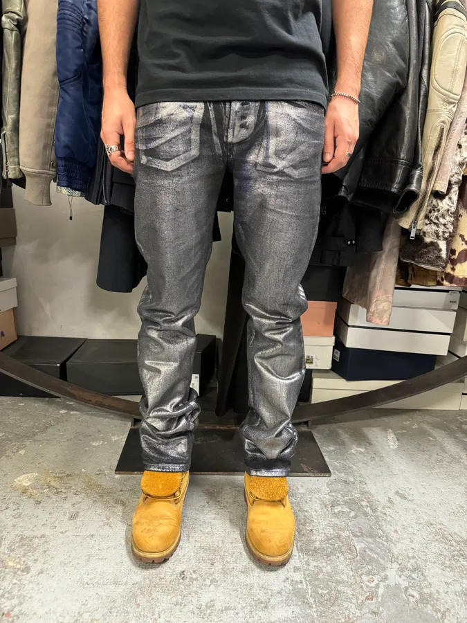 Gucci Black & Silver Skinny Trompe L’oeil Jeans - Image 2