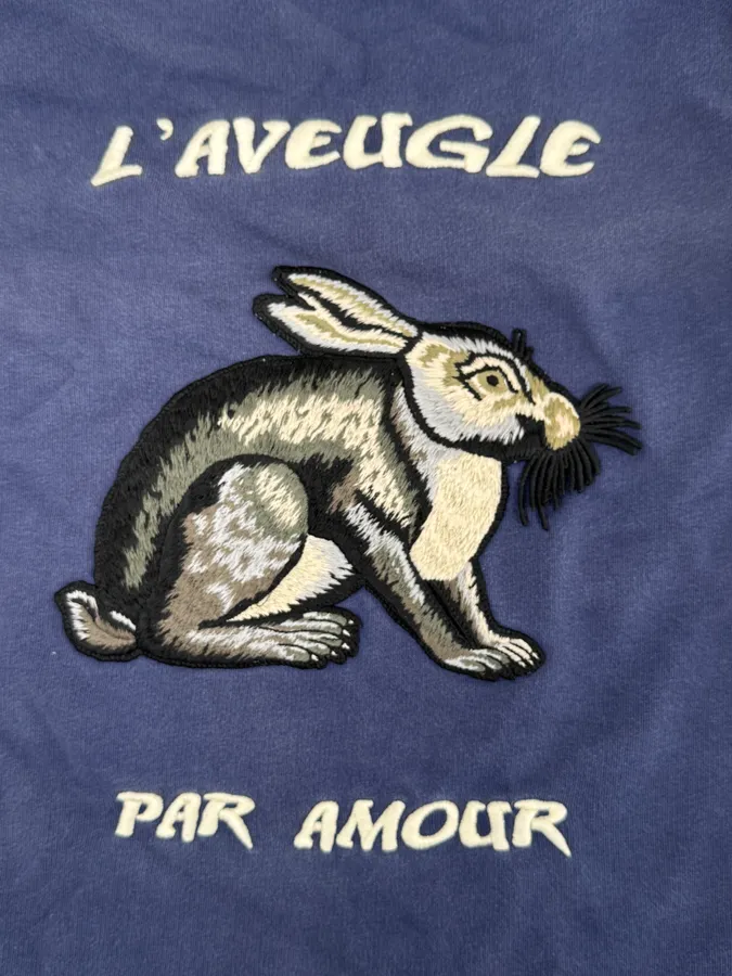 Gucci Blue L’aveugle par Amour Rabbit Crewneck Sweater - Image 7
