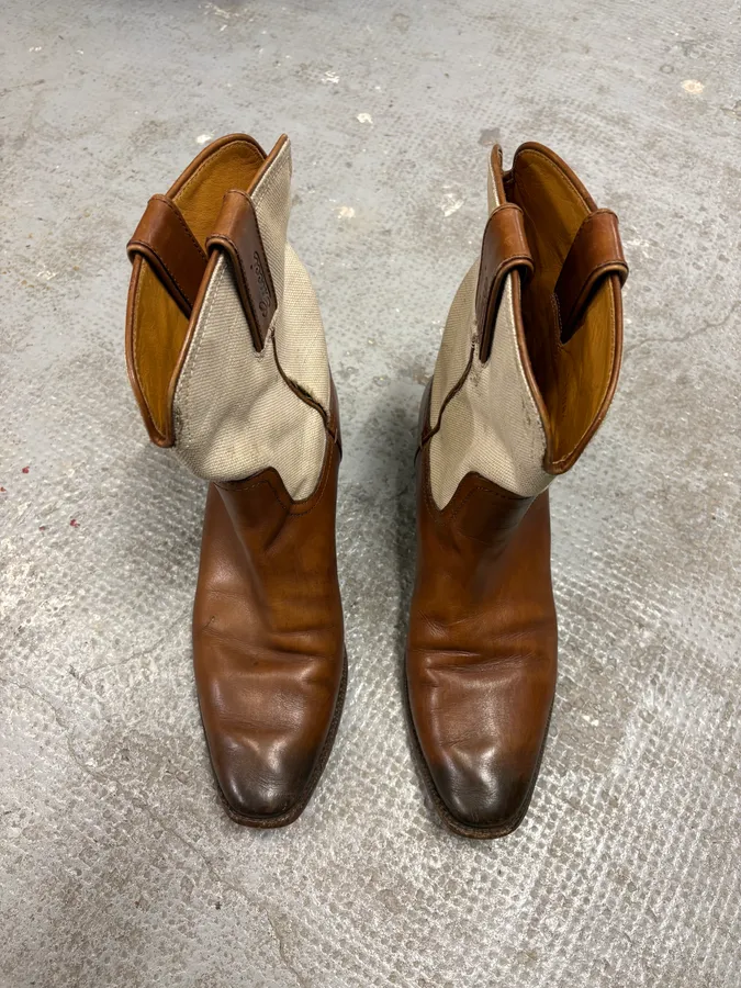 Gucci Brown Cow-Boy Ankle Leather Boots - Image 2