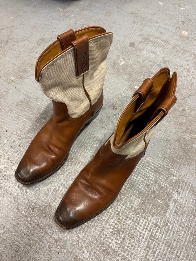 Gucci Brown Cow-Boy Ankle Leather Boots - Image 3