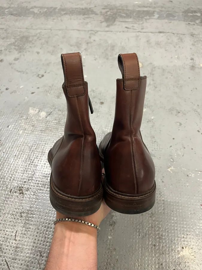 Gucci Brown Leather Side-Zip Boots - Image 6