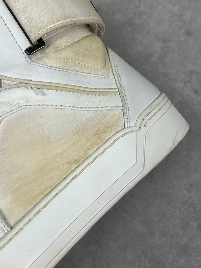 Gucci double G Cream Leather High-Top Sneakers - Image 10