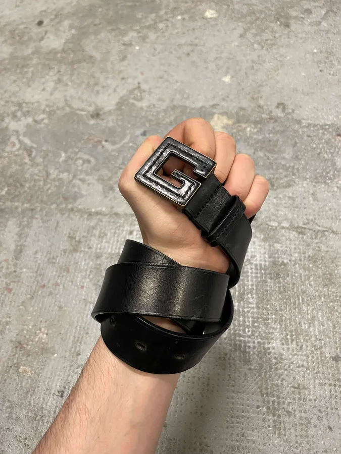 Gucci G Black Leather Belt