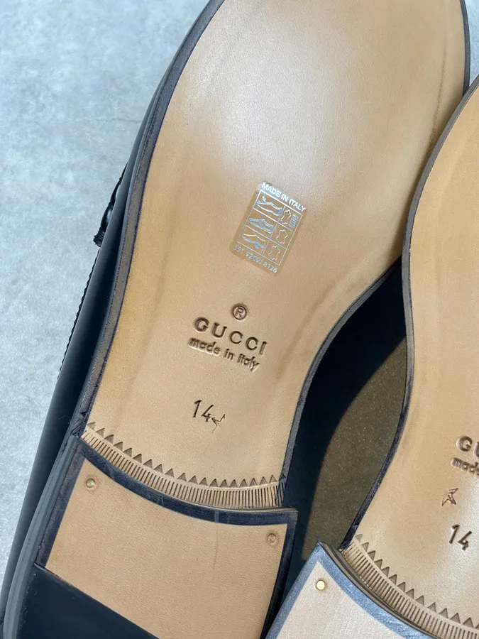 Gucci GG Supreme Tassel Leather Loafers Black - Image 12