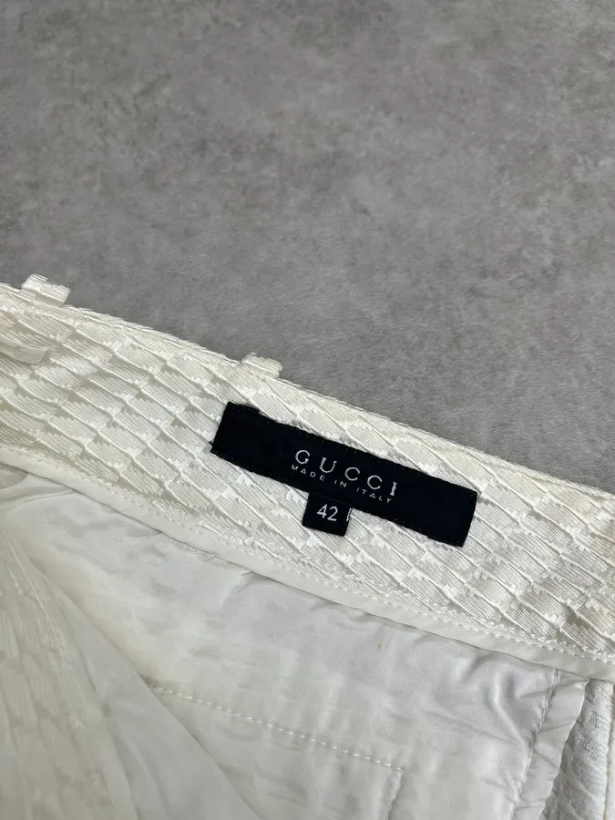 Gucci Honeycomb Structure White Pants - Image 10