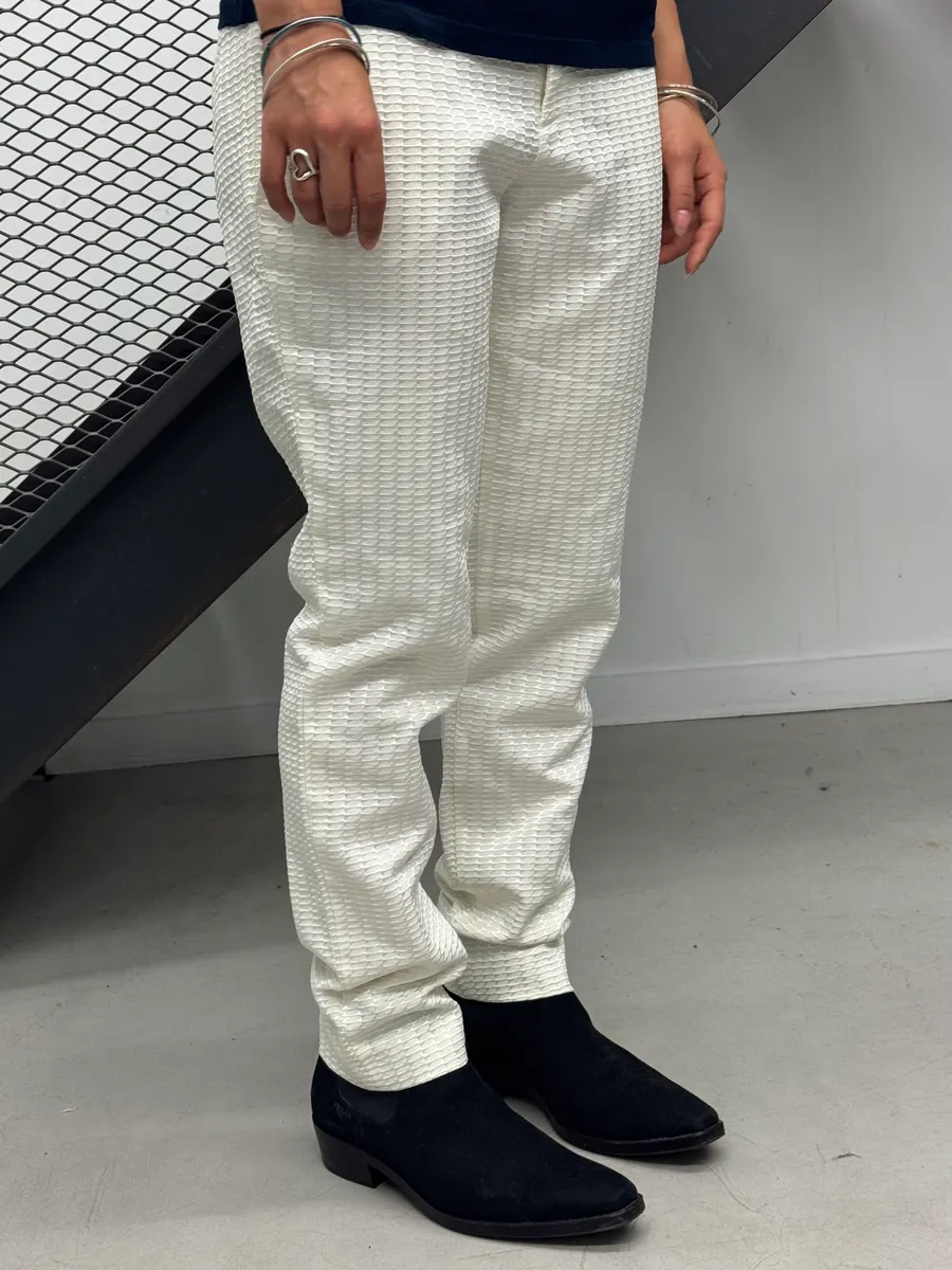 Gucci Honeycomb Structure White Pants - Image 3