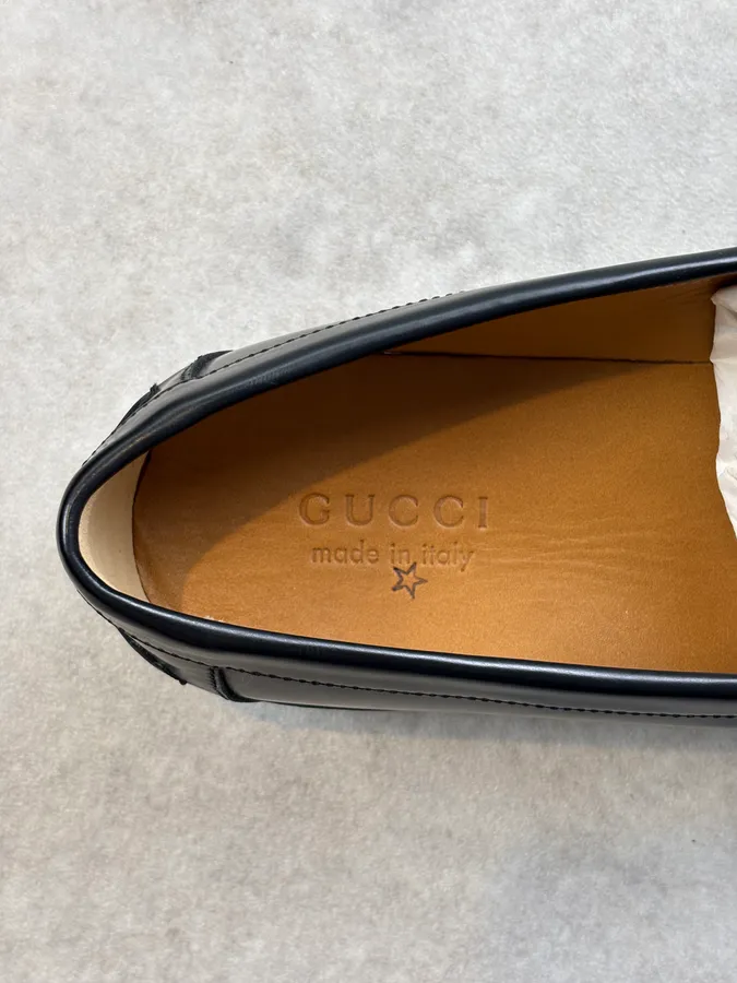 Gucci Interlocking GG Black Leather Loafers - Image 12