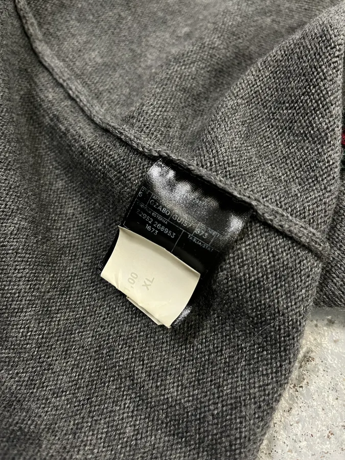 Gucci Italian Grey Wool Zip-Up Sweater - Image 10