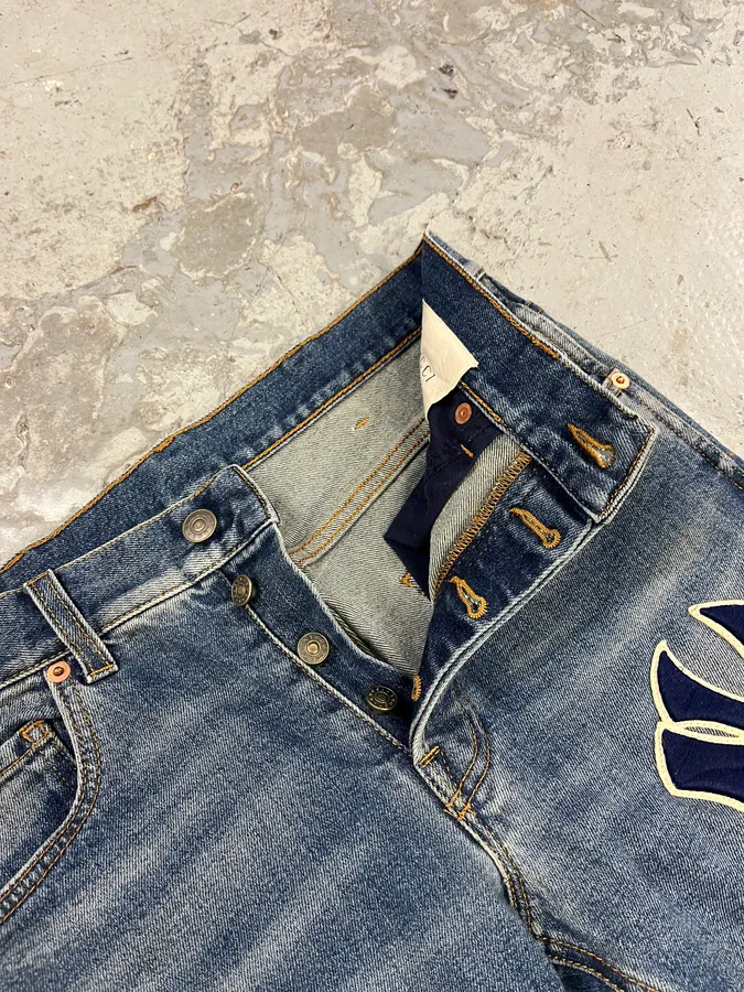 Gucci MBL Yankees Blue Slim Denim Jeans - Image 8