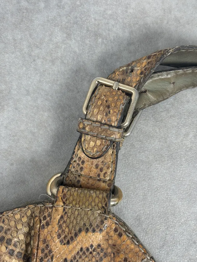 Gucci Moutarde Python Leather Charlotte Hobo Handle Bag - Image 10